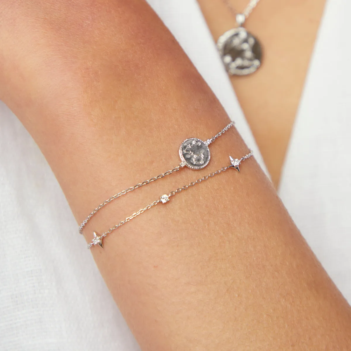 Pisces Zodiac Bracelet in Silver