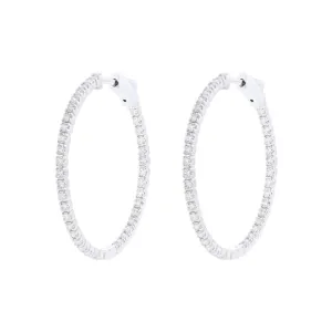 Polaris Diamond Inside Out Hoop Earrings 1 1/2ct