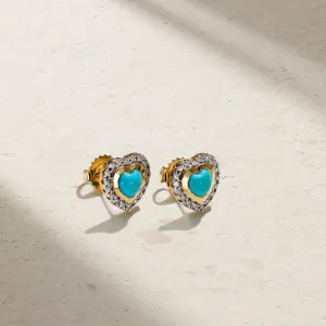 Puffed Heart Stud Earrings