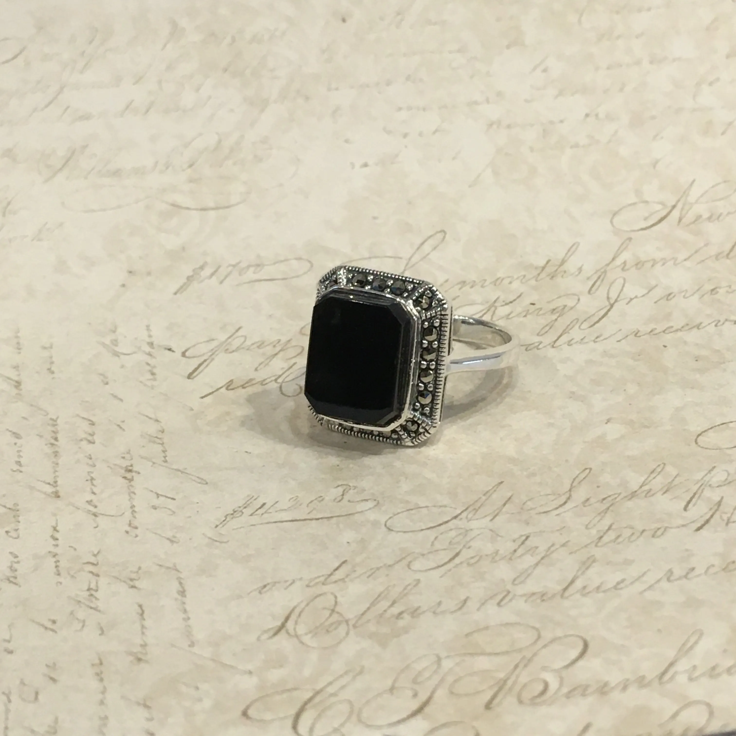 Queen Solitaire Onyx Ring