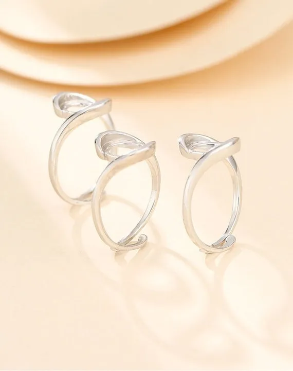 Ring Setting Blank Bezel 3-15mm 1pc 1.6g 925 Sterling Silver Adjustable for 1 Round Shape Cabochon Stone Cameo No Prongs Wholesale Available