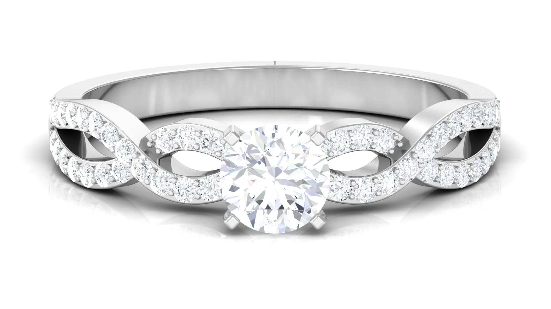 Round Lab Grown Diamond Infinity Solitaire Ring