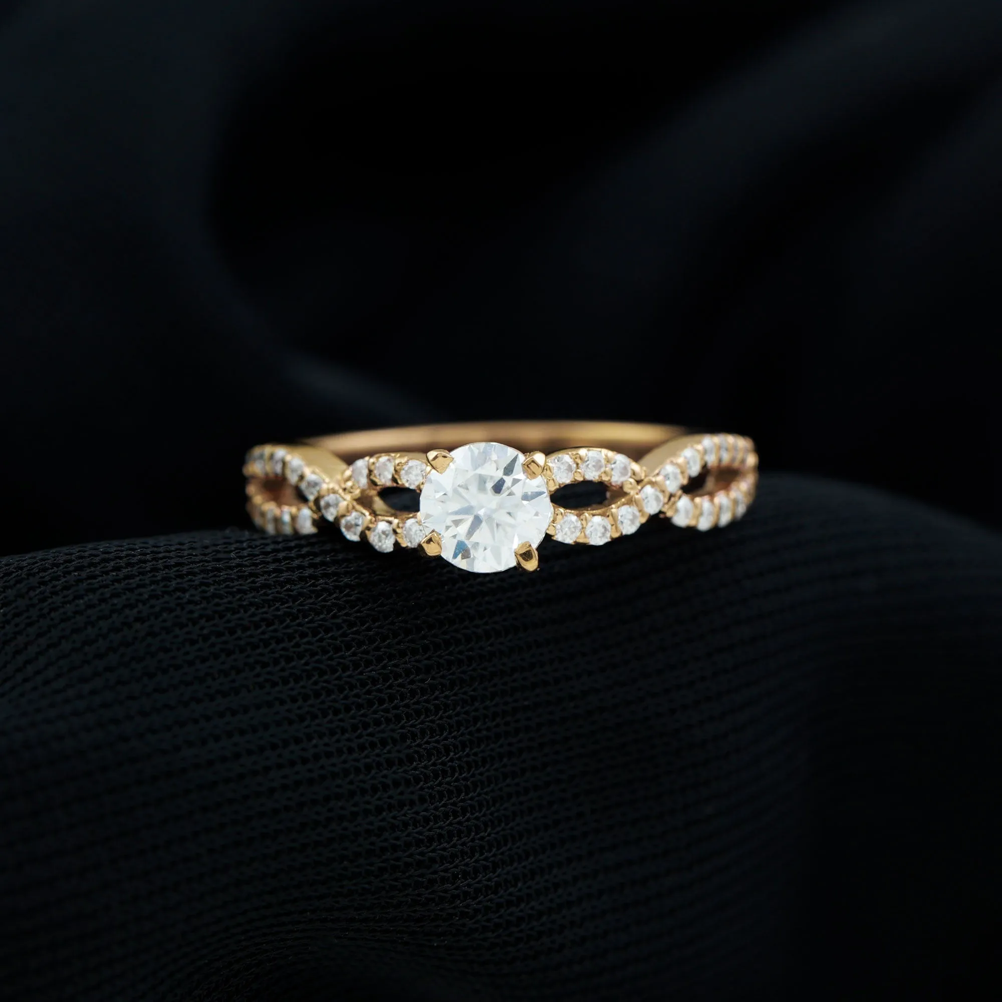 Round Lab Grown Diamond Infinity Solitaire Ring