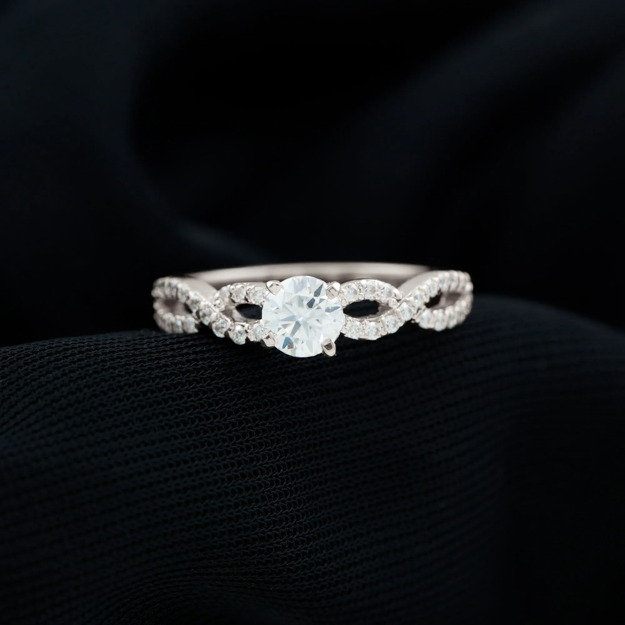 Round Lab Grown Diamond Infinity Solitaire Ring