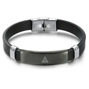 Royal Arch Chapter Bracelet - Steel & Leather