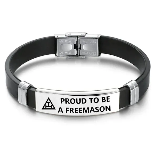 Royal Arch Chapter Bracelet - Steel & Leather