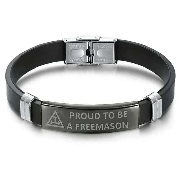 Royal Arch Chapter Bracelet - Steel & Leather