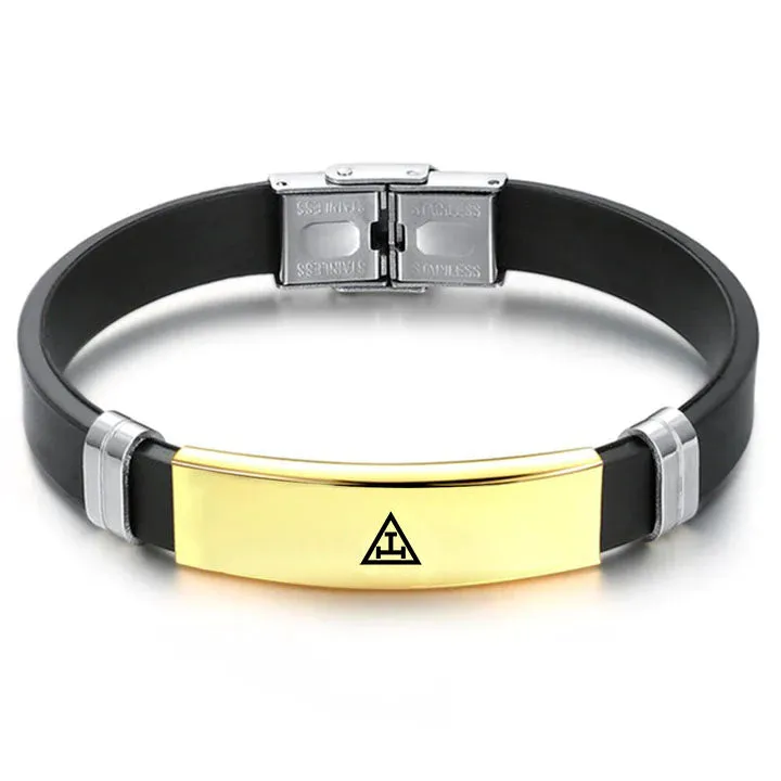 Royal Arch Chapter Bracelet - Steel & Leather