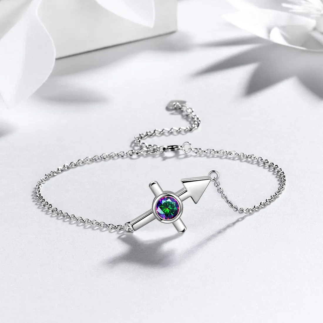 Sagittarius Bracelet Women Girls Jewelry Birthday Gift Mystic Topaz Sterling Silver