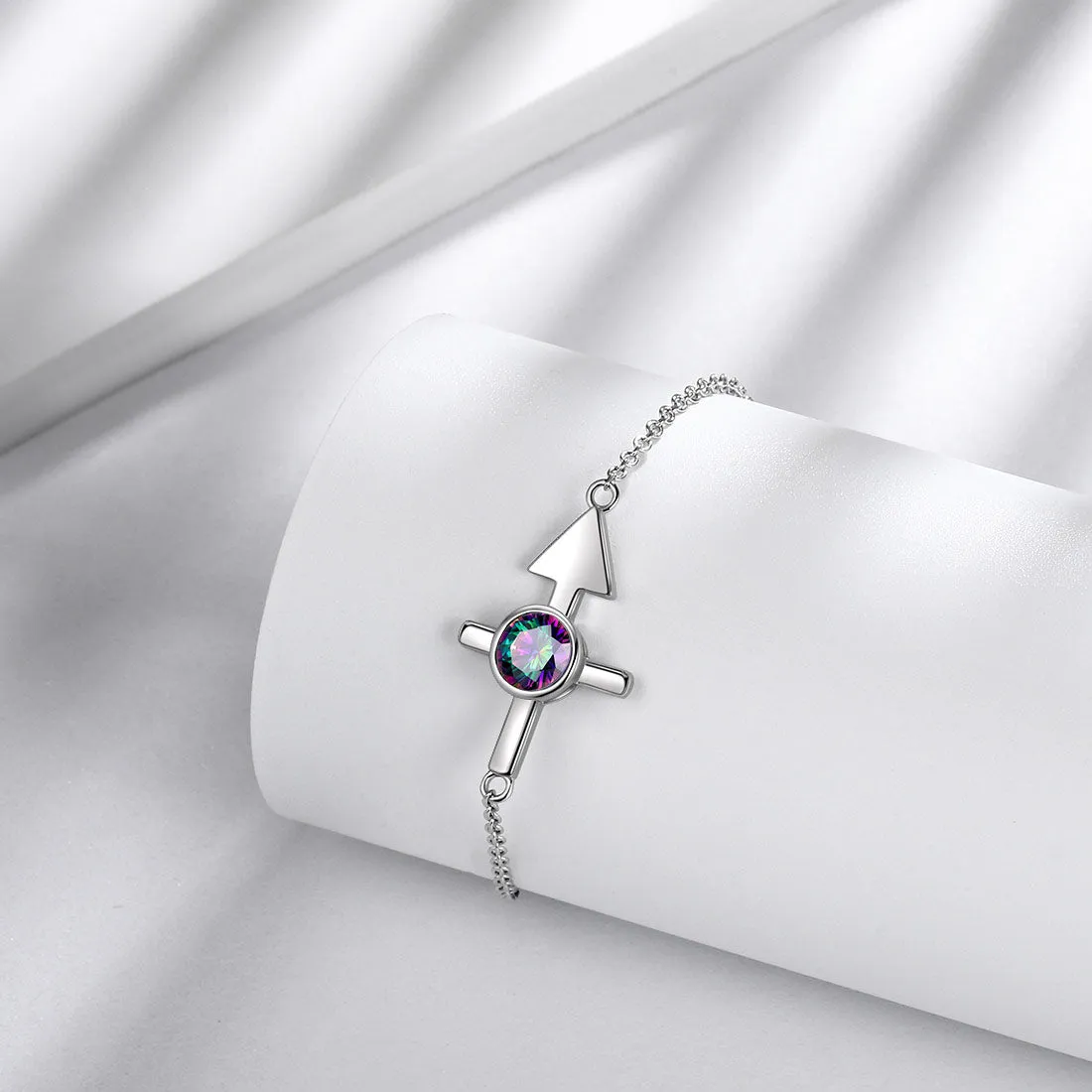 Sagittarius Bracelet Women Girls Jewelry Birthday Gift Mystic Topaz Sterling Silver