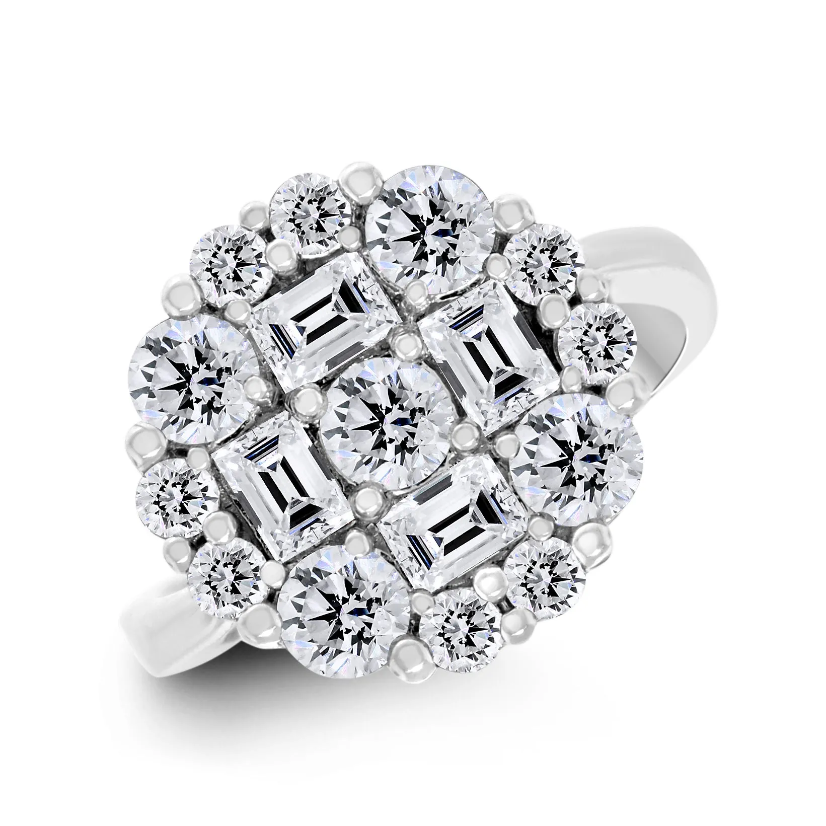 Signet Diamond Ring (1.95 ct Diamonds) in White Gold