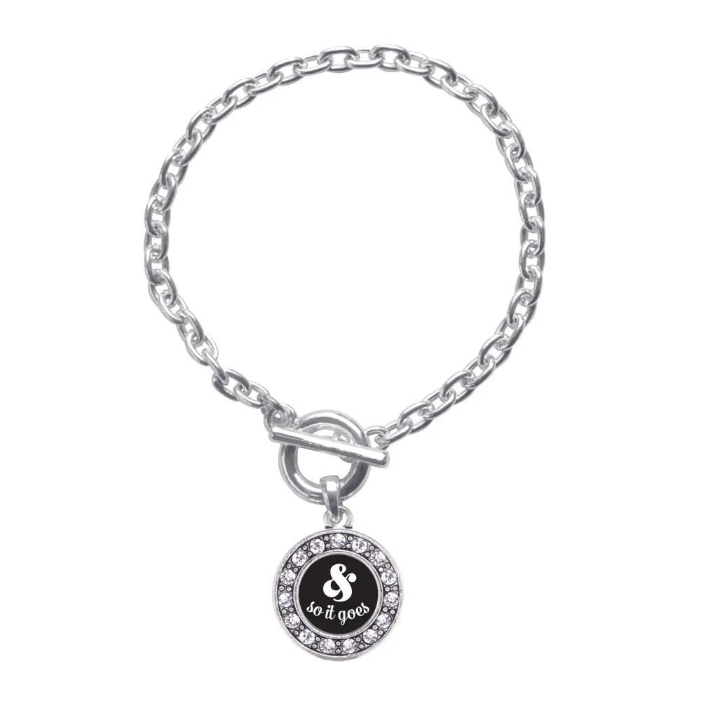 Silver And So It Goes Circle Charm Toggle Bracelet