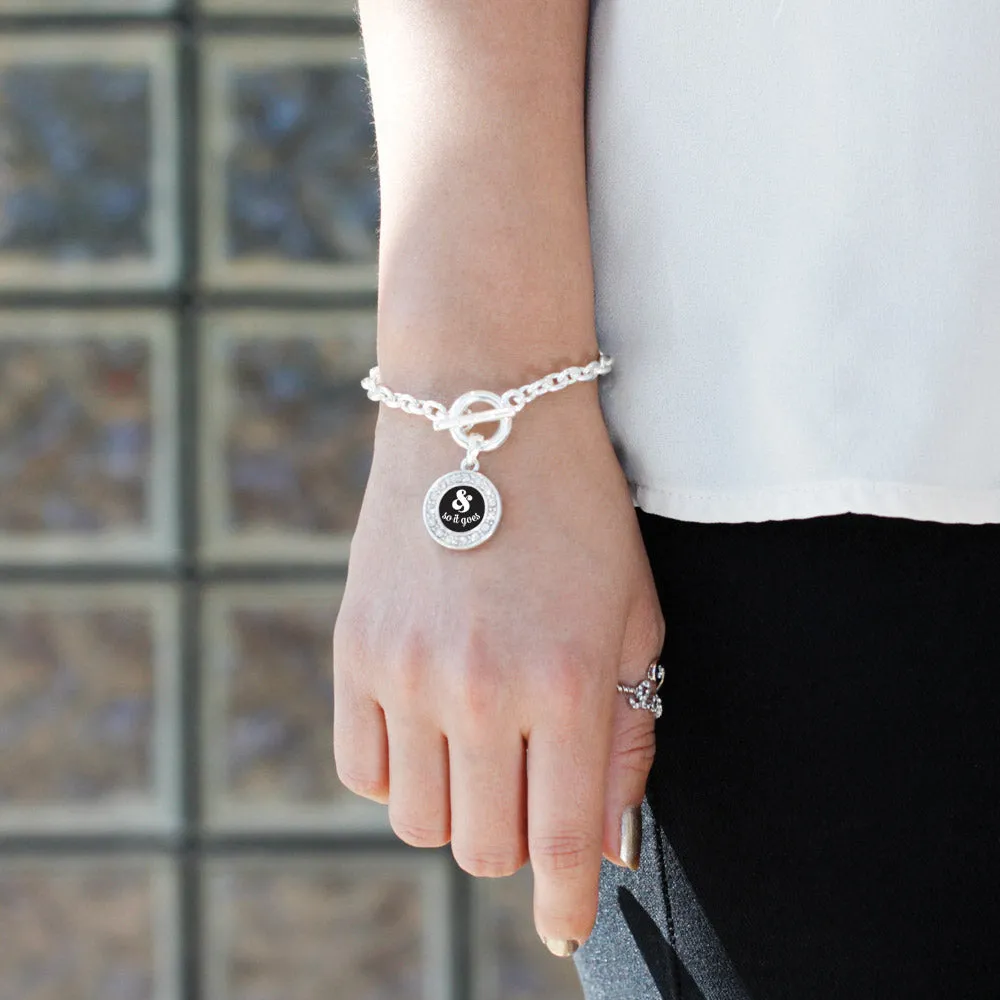 Silver And So It Goes Circle Charm Toggle Bracelet