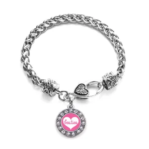 Silver Besties Circle Charm Braided Bracelet