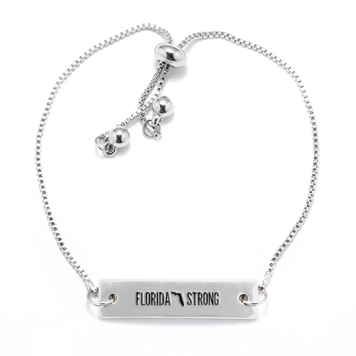 Silver Florida Strong Adjustable Bar Bracelet