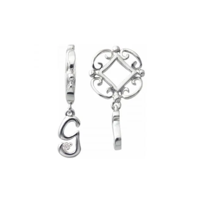 Silver G Initial Dangle Charm S206D