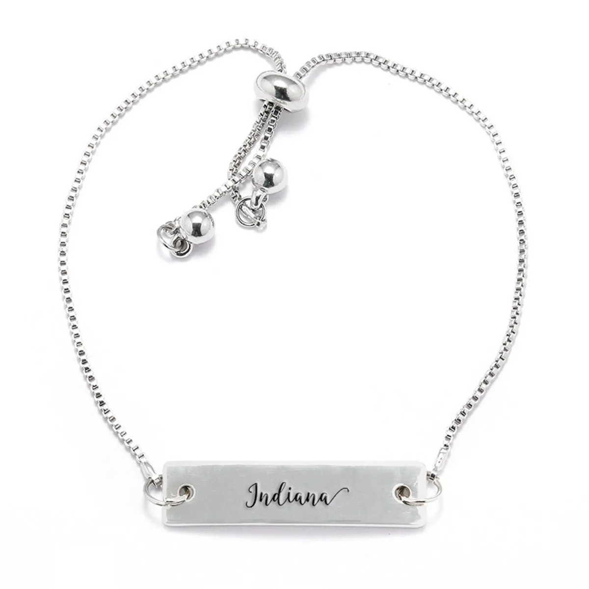 Silver Indiana Adjustable Bar Bracelet