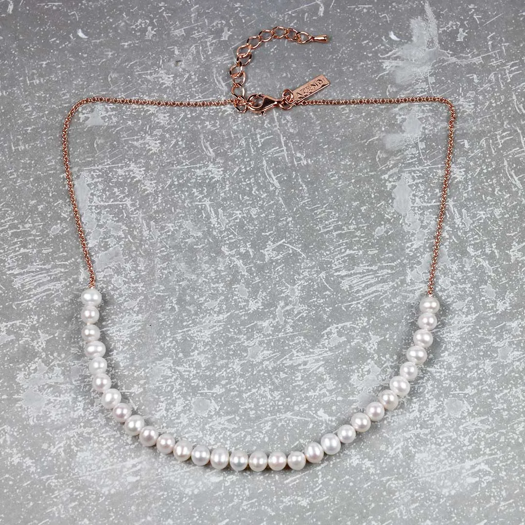 Simple Pearl Strand Necklace - Thirty Pearls