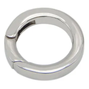 Spring Ring  3/4" 20mm Surgical Stainless Steel Carabiner Round Push Gate Snap Open Hook Silver Tone Hinge Key Camping