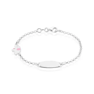 Sterling Silver 16cm Elephant Enamel Children's Bracelet