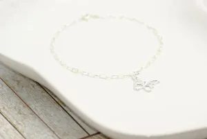 Sterling Silver Butterfly Charm Bracelet