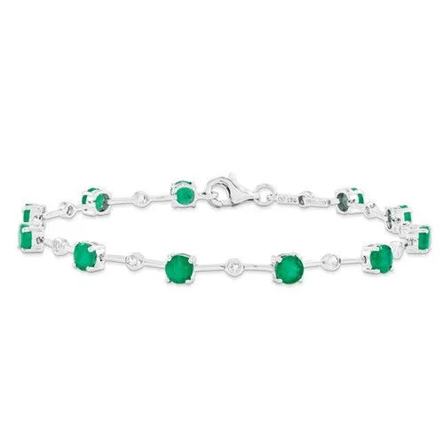 Sterling Silver Emerald Bracelet