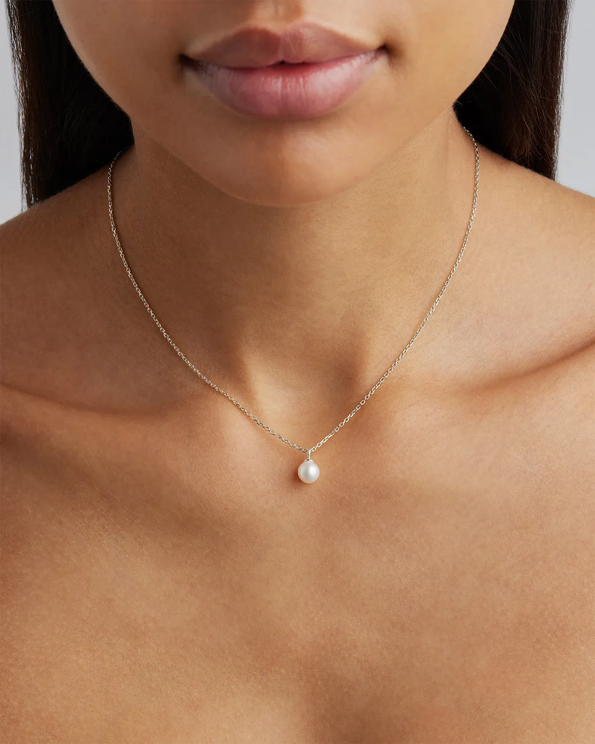 Sterling Silver Floating On Air Pearl Necklace