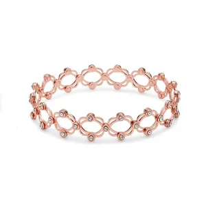 Sterling Silver Hypoallergenic Retractable Bracelet to Ring Rose Gold plated Bracelet for Women