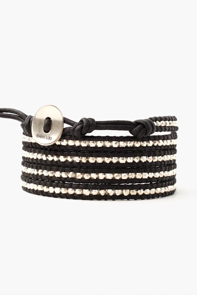 Sterling Silver Wrap Bracelet Black