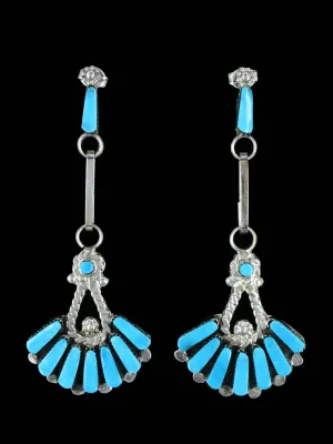 Sterling Silver Zuni Turquoise Post Earrings