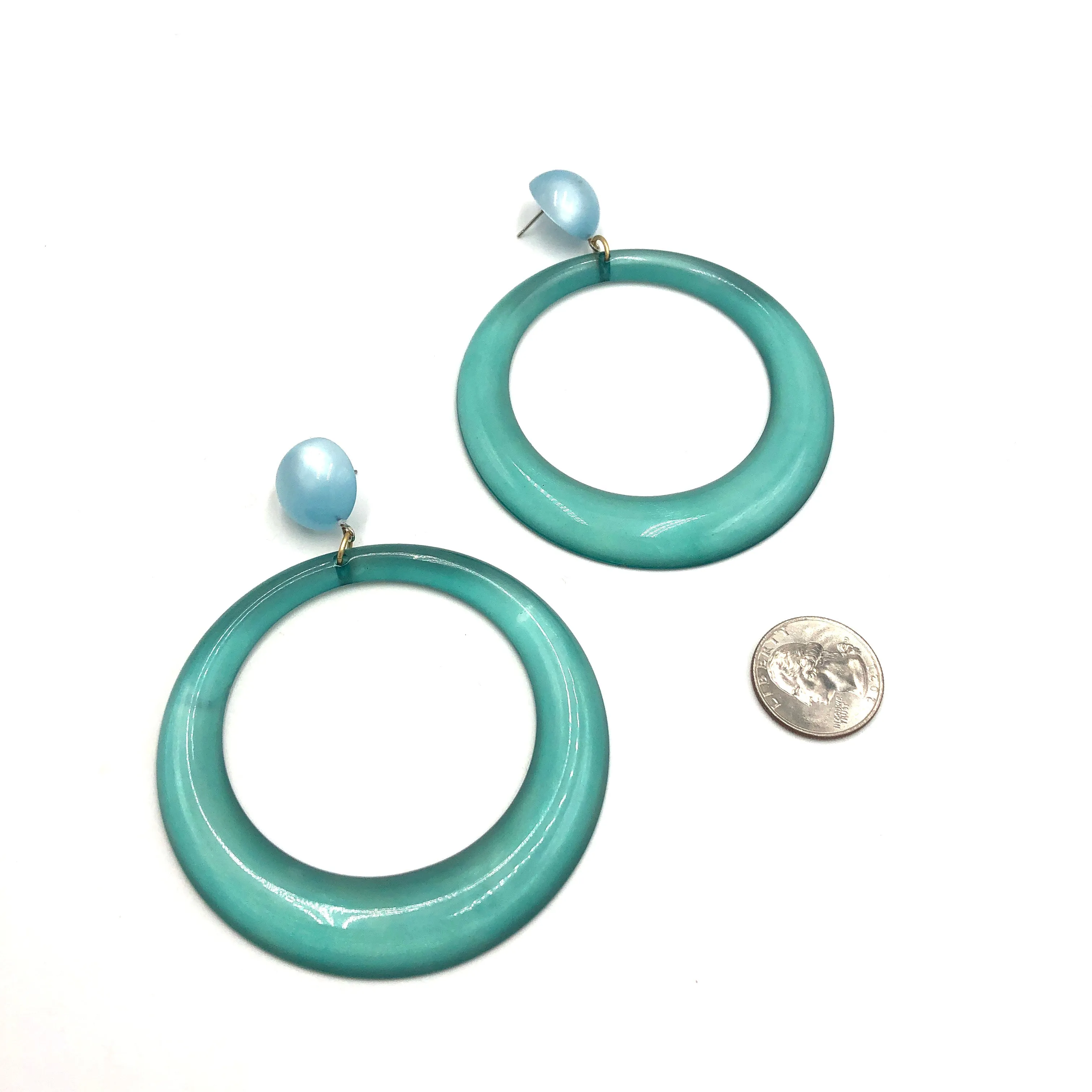 Teal & Turquoise Moonglow Iris Earrings