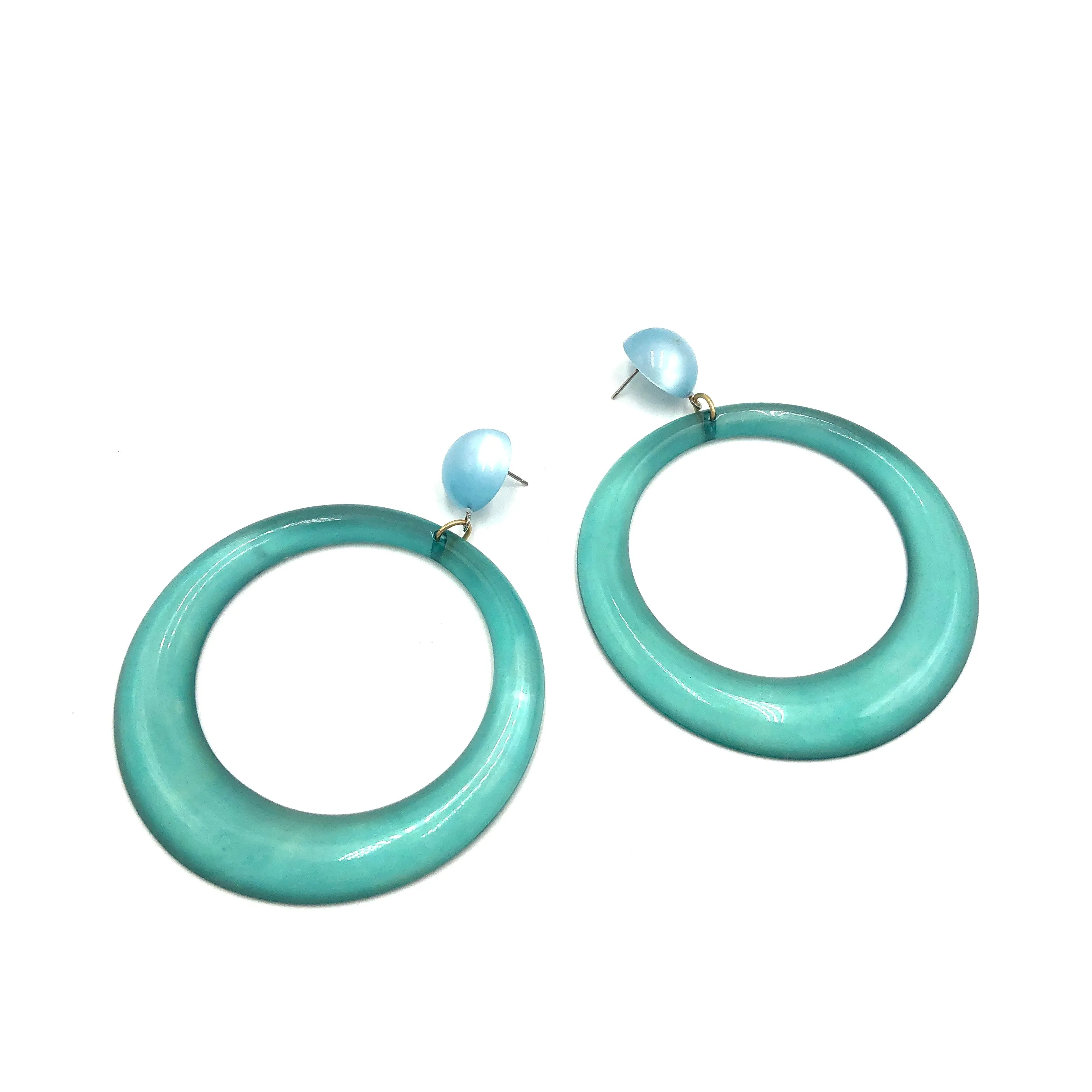 Teal & Turquoise Moonglow Iris Earrings