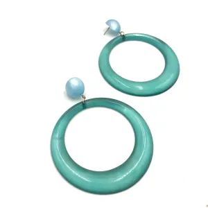 Teal & Turquoise Moonglow Iris Earrings