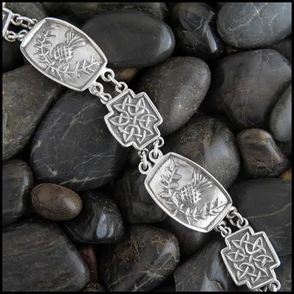 Thistle and Celtic Knot Link Bracelet