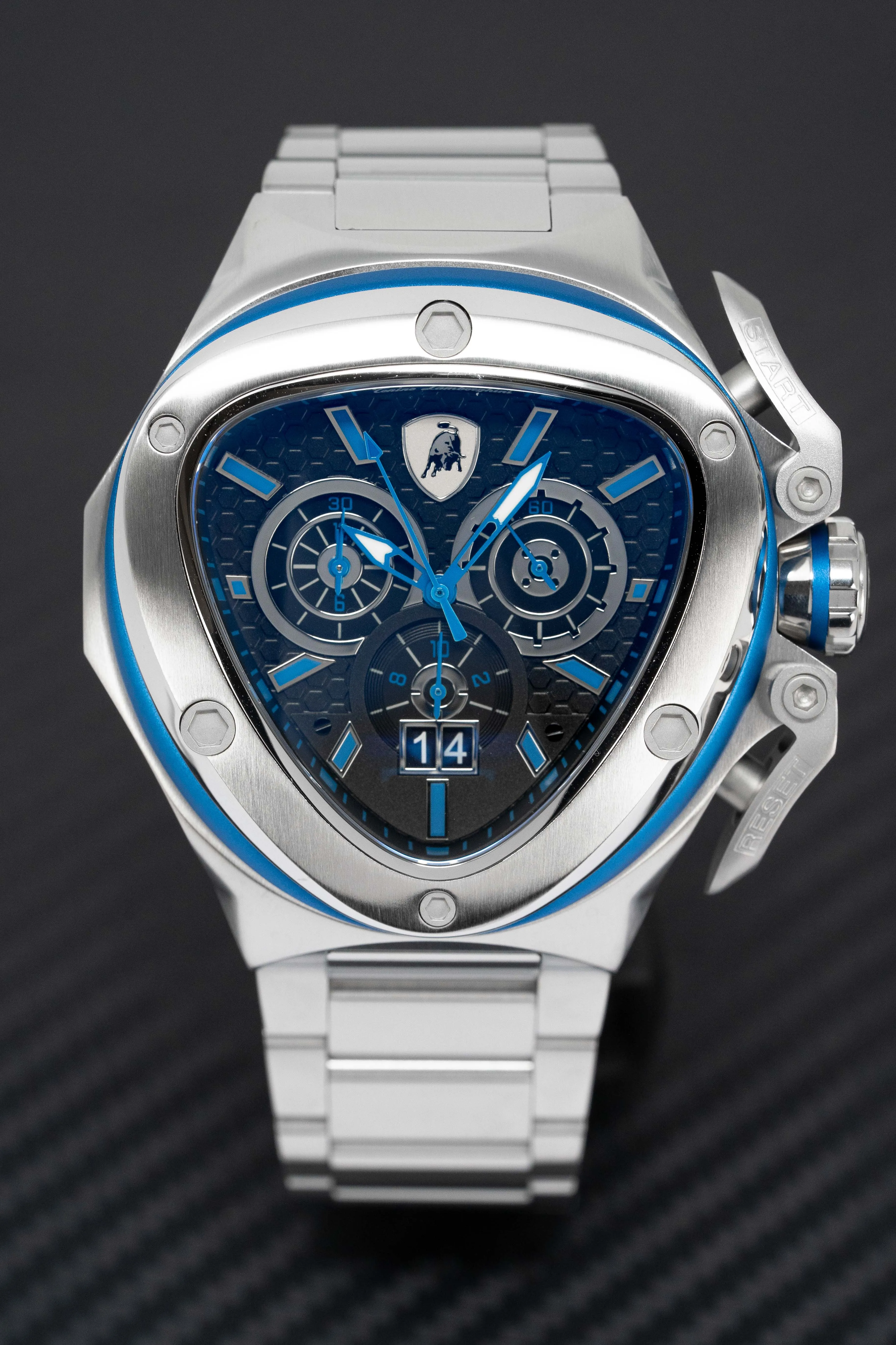 Tonino Lamborghini Spyder X SS Chronograph Date steel Blue T9XC-SS-B