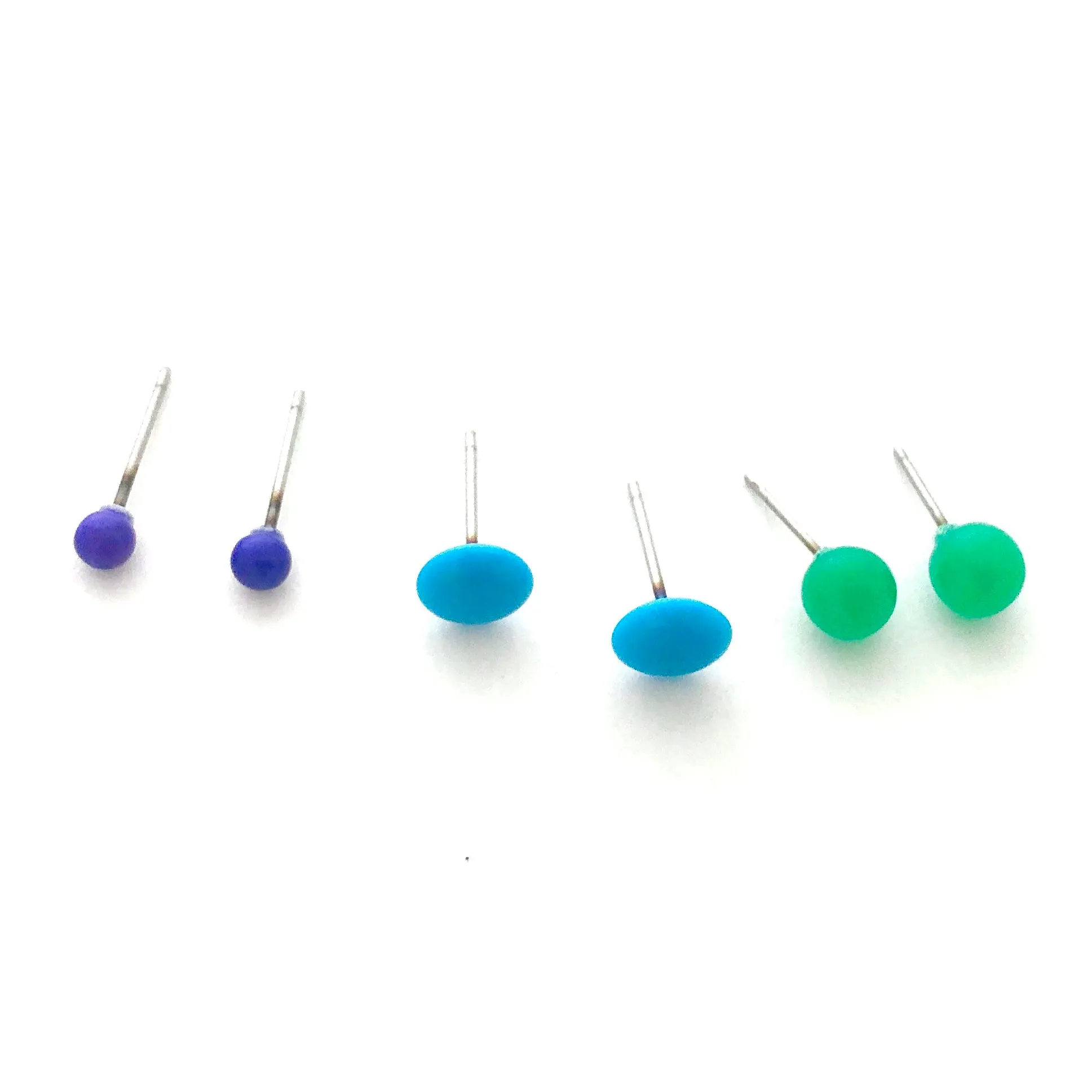 Turquoise Blue Green Tiny Stud Earrings Set