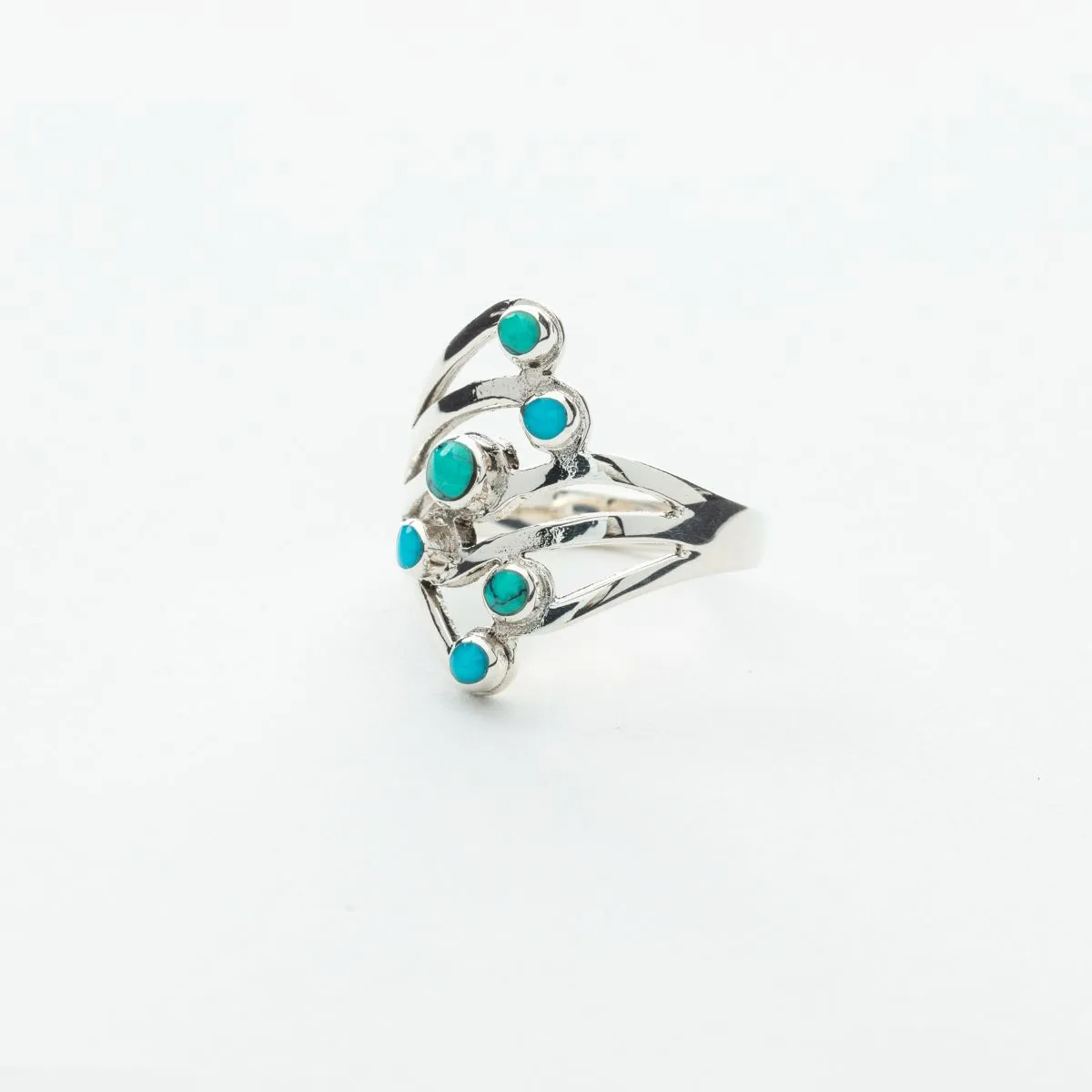 Turquoise Multi-Stone Statement Ring in Silver