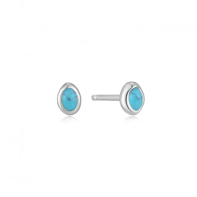 Turquoise Wave Stud Earrings E044-01H