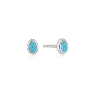 Turquoise Wave Stud Earrings E044-01H