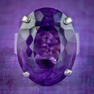 Vintage Amethyst Cocktail Ring 20ct Amethyst