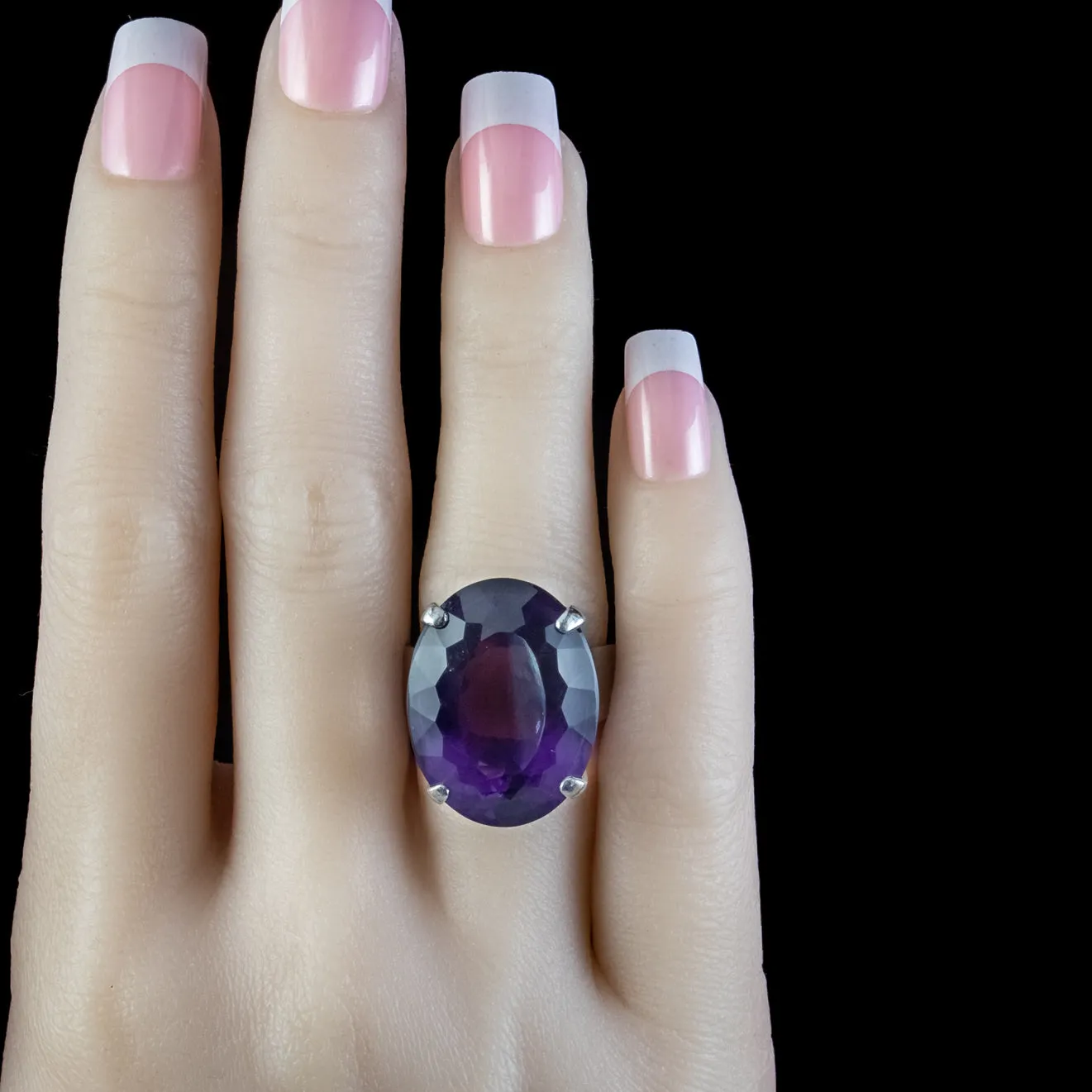 Vintage Amethyst Cocktail Ring 20ct Amethyst