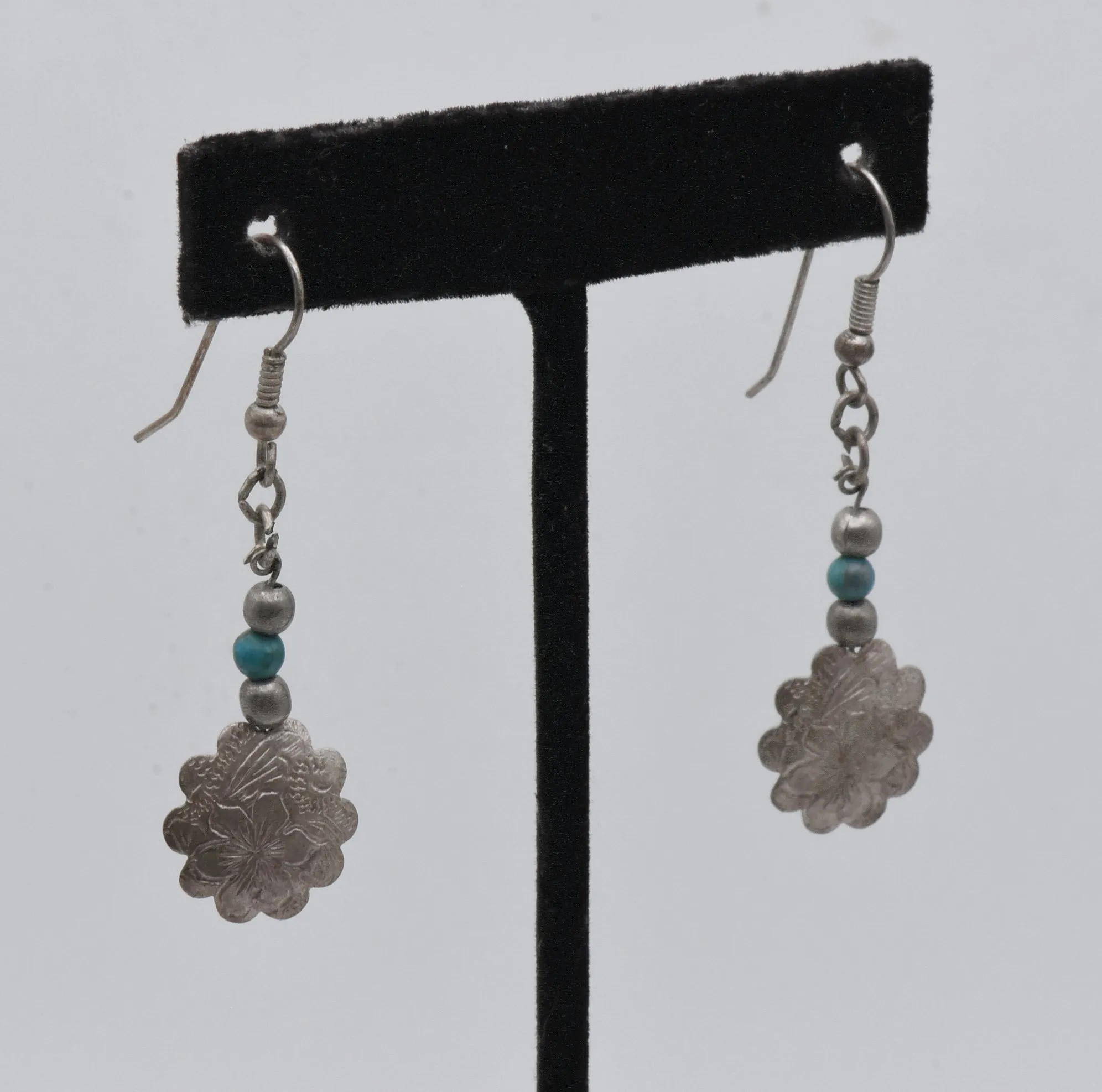 Vintage Silver and Turquoise Dangle Earrings