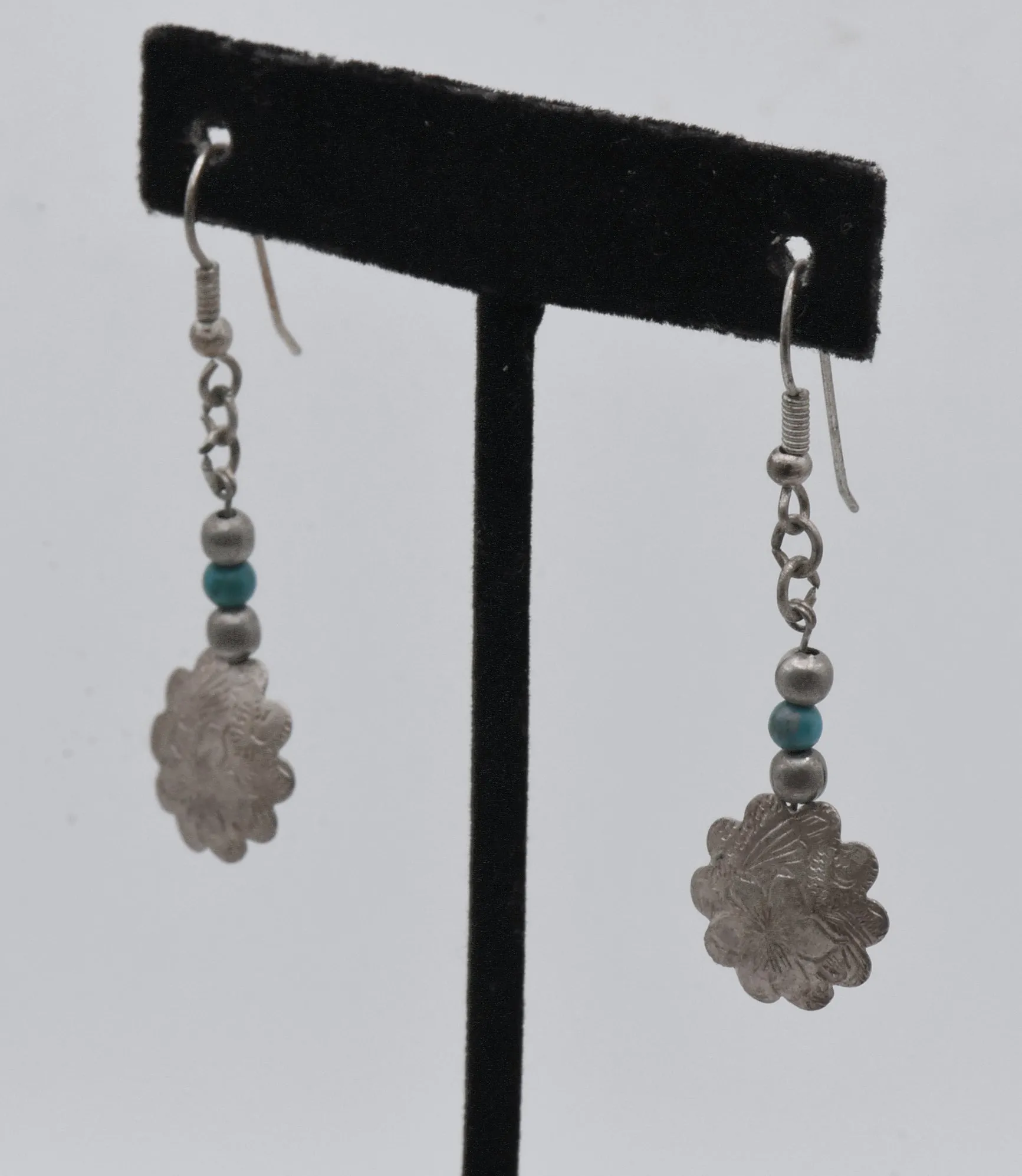 Vintage Silver and Turquoise Dangle Earrings