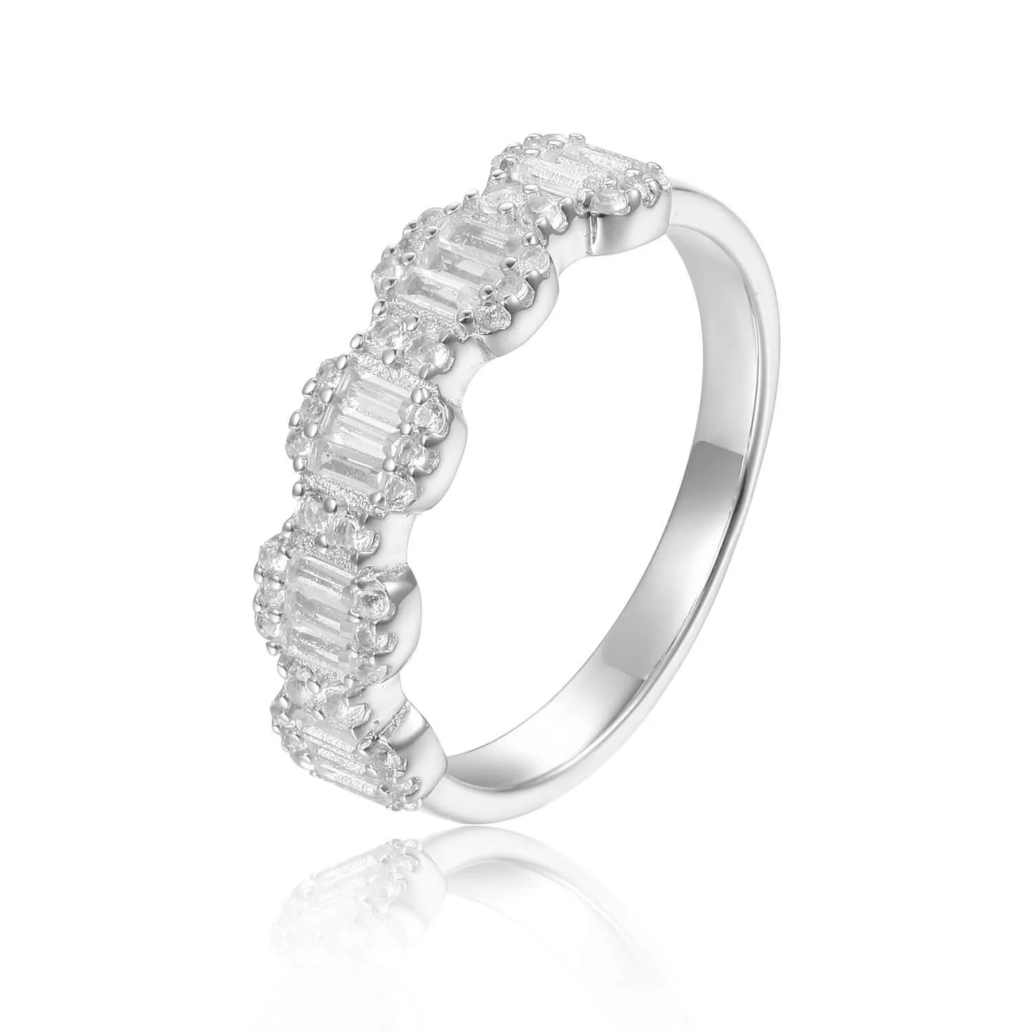 White Topaz Chunky Baguette Ring