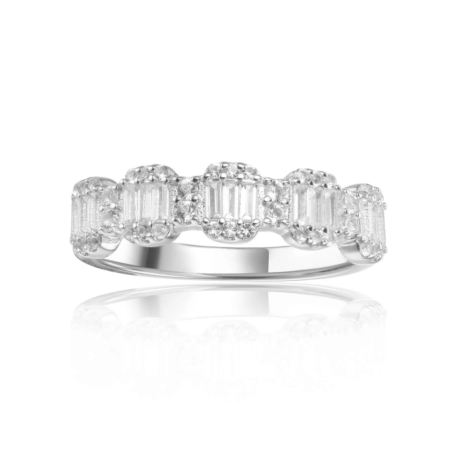 White Topaz Chunky Baguette Ring