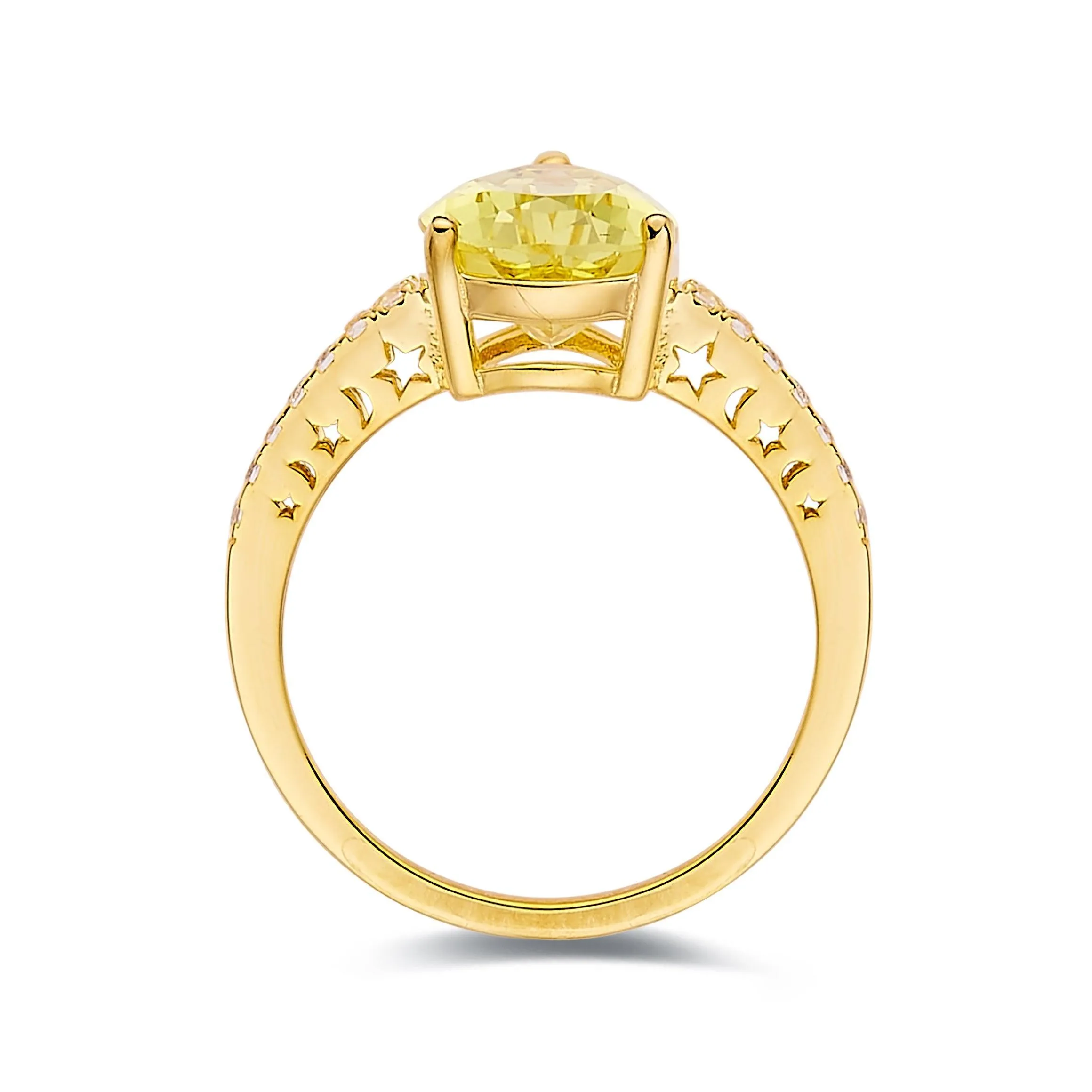 Yellow Sapphire Teardrop Statement Ring